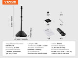 Portable Post, 5 ft Cast Iron Post Holder with Hard Plastic Base & Wheels, Movable Parking V952-LBGBXSBZGZTYS7TE8V0