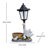 Resin Hummingbird Solar Lamp Outdoor Garden Sculpture Couple Hummingbird - Multi-color - Size 33 V1347-118-09977-MLT-33