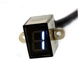 Motorcycle Gear Indicator with Black Digital Display and LED Lights Showing Gear Numbers 0 to 6 V1369-AZ3-W-13370