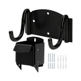Wall Mount Wheelbarrow Hook Two Piece Storage Hook with Lower Support Base and Screws for Garage and V1366-AZ2-W-17002