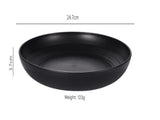 Stylish Black Wheat Straw Dinnerware Set - 24 Pieces Including Plates, Bowls & Cups V888-ELOSUNG28122