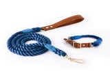 Premium Leather Pet Collar and Leash - Soft, Strong Braided Rope V888-ELOSUNG31301