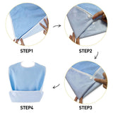 2 Pack Adult Bibs for Women, Men, Elderly - Waterproof Reusable Large Bibs with Crumb Catcher V1369-AZ3-W-18918