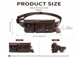 Leather Fanny Pack with Adjustable Strap Multiple Pockets for Men Women, for Travel Hiking V1237-ZY-924-393