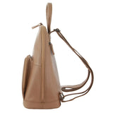 Milleni Womens Twin Zip Backpack Nappa Italian Leather Travel Bag - Burro V563-NL-10767-BURRO