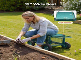 Rolling Garden Cart with Seat, Metal Rolling Garden Work Seat with Wheels, Supports up to 181 kg, V952-KYDHYZYZXCWKUET6P001V0