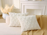 18" x 18" Decorative Throw with Inserts, Set of 2 Soft Faux Fur Throws, Square Boho V1258-DP02-C-3198