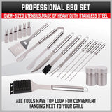 18Pcs BBQ Tool Set Stainless Steel Barbecue Utensil Cooking Grill Outdoor Cook V465-24903