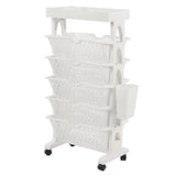Movable Bookshelf 6 Tier Large Capacity Thickened Multifunctional Rolling Book Rack for Deskside V1294-YM0901-3116230009911