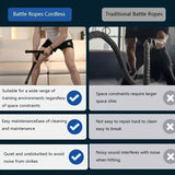 1 Pair Cordless Battle Rope Fitness Training Rope Strength Workout Equipment for Home Gym Full Body V1358-D132-QAZMLP00023