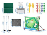 Keezi Kids Golf Chipping Game Set with Stand, 24 Sticky Balls, Adjustable Club & 2 Hitting Mats for KGS-C24-GR
