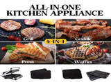 EUROCHEF Smart Multi Contact Grill Sandwich Press Panini Waffle Maker Griddle Stainless Steel V219-COKGRLEUCAC8S