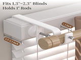4 Pack Over-Blinds Curtain Rod Brackets for Outside-Mounted Blinds, No Drill, Adjustable Fit - White V1107-115-21739-WHT-4PACK