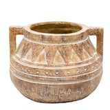 Aged Tribal Style Decorative Pot 35cm V637-91259POT