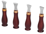 4pcs Leather Edgers Sharp Professional Trimming Working Kit with Wooden Handle for DIY Craft Leather V1294-YM0523-3111210398111