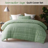 Accessorize Seersucker Sage Polyester Quilt Cover Set Queen V442-HIN-QUILTCS-SEERSUCKER-SAGE-QS