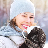 Pack of 3 pairs - Warm gloves for women - Extra thick - Knitted imitation - Suitable for cold V1188-ZXY-117-0027