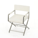 Rocklin Steel & Bonded Leather Director chair Armchair in White V1041-JMC-1044WHITE