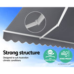 Instahut Retractable Folding Arm Awning Manual Sunshade 3Mx2.5M Pearl Grey AWN-B-ARM-30X25-PEGR