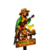 Hand-Painted Solar Parrot Garden Stake Light, Decorative Outdoor LED Bird Sculpture for Pathway, V1366-AZ2-W-17324