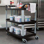 SOGA 2X 3 Tier 83.5x43x95cm Food Trolley Food Waste Cart Food Utility Mechanic Kitchen Small FOODCARTRUBBISHSX2