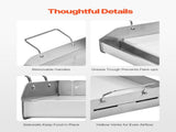 Stainless Steel Griddle, 17x13 inch Universal Flat Top Rectangular Plate, Gas Grill Griddle for BBQ V952-SCJPBXG1713IYPLMKV0
