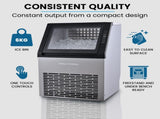 POLYCOOL Commercial Ice Maker Machine, up to 45kg/24hr, Timer & Self Cleaning Programs V219-FDSICMPY45KA