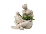 Arty Mother & Child Planter W Hole & Plug 25x44cm V637-49435PLN