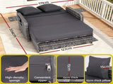 Gardeon Outdoor Day Bed Sun Lounge Setting Wicker Lounger Patio Furniture Grey ODF-SUNBED-RCL-GE-AB