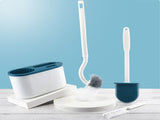 4 Pieces Toilet Bowl Brush Set Punch Free Wall Mounted Toilet Brush Holder with 3 Brush for Bathroom V1294-YM0703-3117230080911