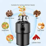 550W Food Waste Disposer with AU Plug, 4000RPM, Black, Stainless Steel for Kitchen V178-59339
