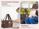 Corduroy Yarn Storage Bag With Metal Grommets And Multiple Pockets, Portable Crochet And Knitting V1237-ZY-807-157