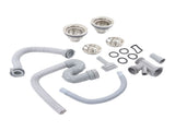 Kitchen Sink Drainer Pipe Stainless Steel S Bent with Double Drains Sewer Pipe Set for Bathroom Home V1294-YM0512-3112220081811