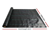 Instahut 1.83x50m Weed Mat Woven Fabric Weed Mat Control Matting Garden Plant WD-B-183X50-BK