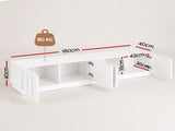 Artiss 180cm TV Unit Entertainment Cabinet Fluted Style Cable Management White FUR-S-TV180-4D-WH-AB