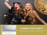 White Glitter Cowgirl Hat with Chin Strap for Festive Outfits V1370-AZ4-18373