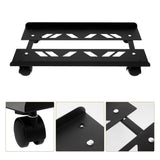 Black Steel Computer Tower Stand with Wheels Movable PC Cart for Monitor and Desktop Organization V1369-AZ3-W-13017