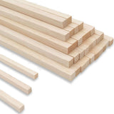 50 Pcs Dowel Rods Wood Sticks, 1/4" x 12" Square Wooden Dowels Unfinished Hardwood Sticks for Craft V1370-AZ4-15017