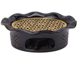 Teapot Warmer Ceramic Alloy Tea Warmer with Tea Light Holder Teapot Mat Hollow Out Flounce Design V1294-YM0703-3118230129411
