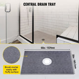 VEVOR Waterproofing Shower Kit Shower Kit Tray 38''x60'' with Central Drain PVC V952-LYDZT38X60PVC2FCMV0