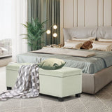Storage Ottoman Stool 102cm Fabric LIGHT GREEN V274-FT-GQ003-LGN