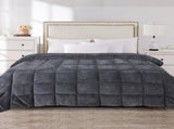 DreamZ Quilt Doona Comforter Blanket Grey Super King QU1005-SK-GY