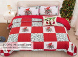 Elegant Red, greem & White Christmas Queen Bedspread Set V745-MAC080143Q13U