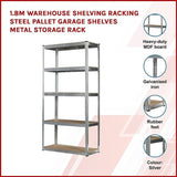 1.8M Warehouse Shelving Racking Steel Pallet Garage Shelves Metal Storage Rack V63-836361