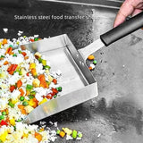 Stainless Steel Griddle Shovel with Raised Edges for Scraping and Moving, Large Size V1237-MS-912-175