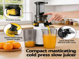 Devanti Slow Juicer Cold Press Fruit Juice Extractor 130W White SJ-C-01-WH