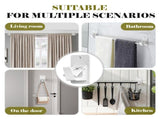 8 Pack No Drill Curtain Rods, Universal Curtain Rod Holder, Self Adhesive Curtain Rod V1107-115-21404-WHT-8PACK
