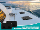 2 Pcs Deck Access Hatch Rectangle Boat Deck Hatch & Lid with 20 Screws Non Slip Surface for V1258-DP02-C-3039