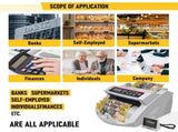 Automatic AUD Money Counter Machine with UV/MG/IR Detection, High-Speed Banknote Counter & Digital V1181-OF009-2108-WH