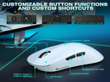 SOLAKAKA SM850 Ergonomic Tri-Mode Wireless RGB Gaming Mousewhite V1300-SM850-WHITE